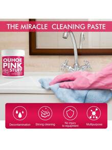 1pc 100g Concentrated Oil Stain Remover, All-Purpose Powder Cleaning Paste For Kitchen Grease, Gentle & Multi-Purpose Cleaner