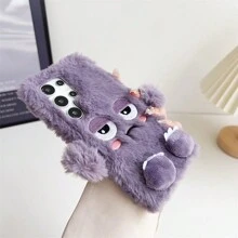 粉色卡通手机壳，适用于三星 Galaxy S22、Galaxy S22 Plus、Galaxy S23、Galaxy S23 Plus、Galaxy S23 Ultra、Galaxy S24、Galaxy S24 Plus、Galaxy S24 Ultra，秋冬款 - 彩色 - 查看 2
