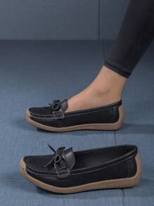 Chaussures Plates Noires Pour Femmes À Enfiler Avec Semelle Souple Antidérapante Et Respirante, Mocassins À La Mode Pour Une Utilisation Quotidienne, Décontractée, Pour Marcher, Faire Du Sport Et Voyager