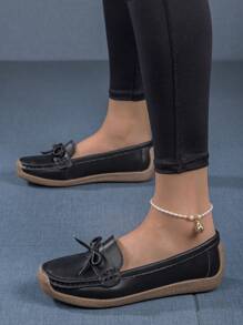 Chaussures Plates Noires Pour Femmes À Enfiler Avec Semelle Souple Antidérapante Et Respirante, Mocassins À La Mode Pour Une Utilisation Quotidienne, Décontractée, Pour Marcher, Faire Du Sport Et Voyager