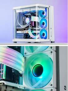 Jonsbo SL-120B ARGB 12CM Computer Case Fan Silent 5V Mute Motherboard Synchronization/4PIN PWM SL925 Color Light Effect - White - View 4