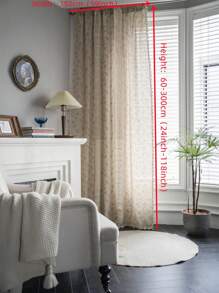 Bubaba 1pc Ditsy Floral Blackout Curtain, Bohemian Hollow Crochet Splice Beige Tassel Decorative Window Curtain, Suitable For Home, Party, Bedroom, Living Room, Kitchen, Dining Room, Cafe, Daily & Holiday Use, All Seasons - Beige - View 5