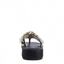 Zing Link Chain Thong Flats - Vàng - Xem 7