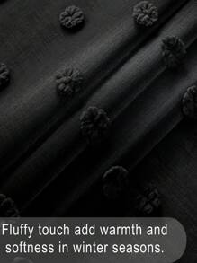 1入組豐富3d球形蕾絲簾幕,50%遮光透光薄紗簾,浪漫簾幕窗戶裝飾,廚房短簾,多種顏色和尺寸可選 - 黑色 - 查看 7