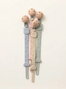 1 clipe para chupeta de silicone para bebê, corrente de chupeta girafa em uma peça, corrente de dentição para bebês, brinquedo infantil, acessórios para bebês, presente de chá de bebê