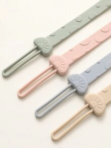 1 clipe para chupeta de silicone para bebê, corrente de chupeta girafa em uma peça, corrente de dentição para bebês, brinquedo infantil, acessórios para bebês, presente de chá de bebê
