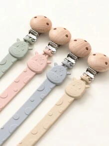 1 clipe para chupeta de silicone para bebê, corrente de chupeta girafa em uma peça, corrente de dentição para bebês, brinquedo infantil, acessórios para bebês, presente de chá de bebê