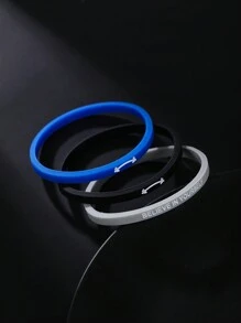 1 Set 19cm Silicone Fitness Sport Wristbands For Men - Silicone Bracelet - View 6