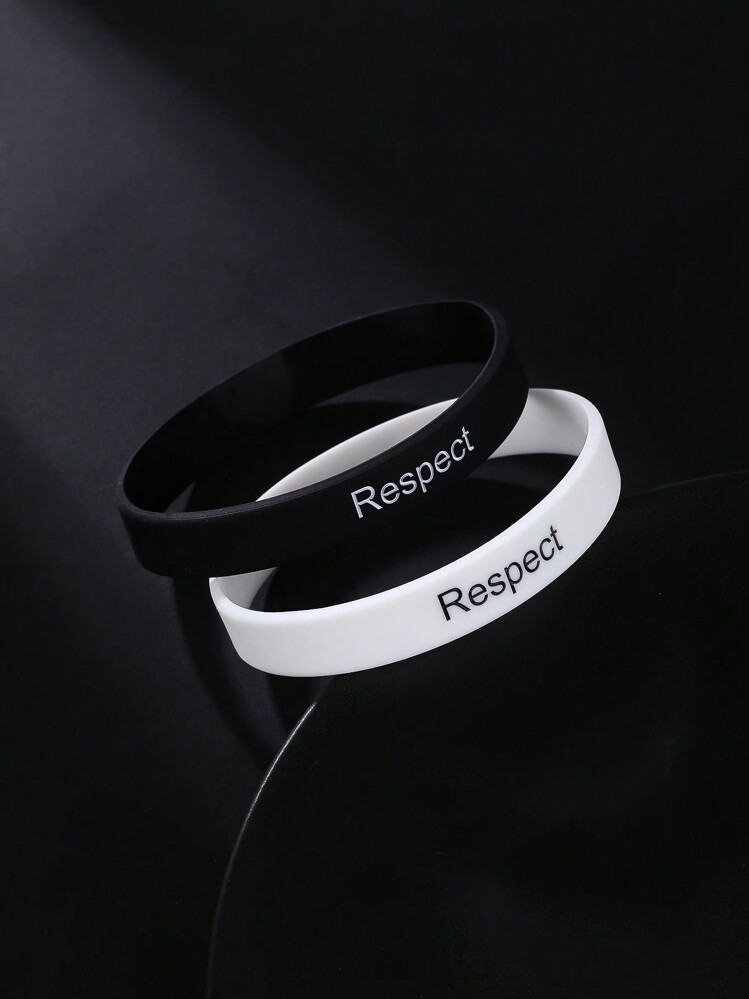 1入組極簡尊重男士矽膠手鍊 - 矽膠手環 - 查看 6