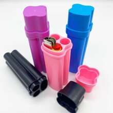 带盖打火机收纳盒，特大号预卷锥体收纳管盒，防潮防臭保护性收纳盒，收纳盒，家庭户外旅行保护性收纳盒，吸烟配件，家用小工具，节日礼物，生日礼物，送给朋友的礼物