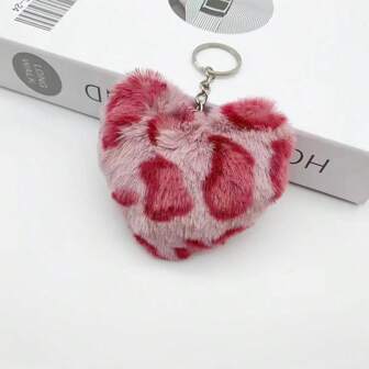 1 st. moderiktig nyckelring för kvinnor med sött fluffigt hjärthänge alla hjärtans dag alla hjärtans dag biltillbehör väskberlock skola goth y2k