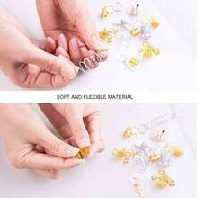 Accesorios de cabello plateados y dorados para pelucas - 220 piezas, Joyería para trenzas, joyas para el cabello de mujeres, anillo de cabello de metal para accesorios dreadlocks, decoración de cuentas para trenzas - Multicolor - Ver 6