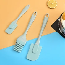 3pcs Silicone Oil Brush & Spatula, Pink Cream Spatula, For Baking Back To School - Pink - View 11