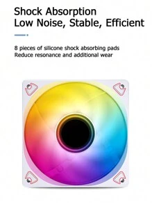 Jonsbo SL-120B ARGB 12CM Computer Case Fan Silent 5V Mute Motherboard Synchronization/4PIN PWM SL925 Color Light Effect - White - View 10