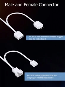 Jonsbo SL-120B ARGB 12CM Computer Case Fan Silent 5V Mute Motherboard Synchronization/4PIN PWM SL925 Color Light Effect - White - View 8