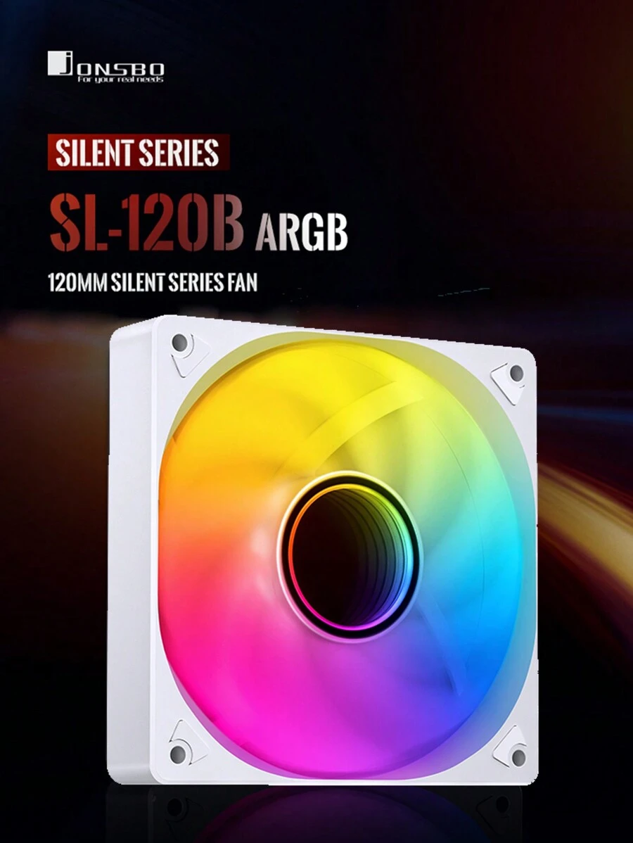Jonsbo SL-120B ARGB 12CM Computer Case Fan Silent 5V Mute Motherboard Synchronization/4PIN PWM SL925 Color Light Effect