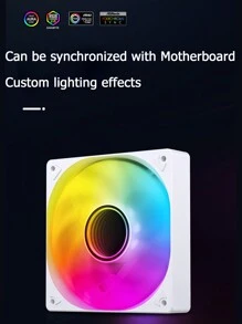 Jonsbo SL-120B ARGB 12CM Computer Case Fan Silent 5V Mute Motherboard Synchronization/4PIN PWM SL925 Color Light Effect - White - View 9