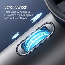 JISULIFE Portable Handheld Fan,Speed(1-100) Adjustable Turbo Mini Fan,5000mAh Battery Rechargeable Personal Fan With Metal Body,Digital Display,Gifts For Women Men Travel/Camping/Outdoor