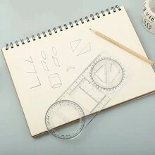 1pc Multifunctional Drawing Ruler Set For Primary And Junior High School Students - Includes Rotating Geometric Ruler, Universal Ruler, Protractor, Math Set,Rulers - Elementary School Version - View 5