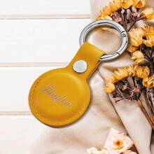 1pc Custom Leather Airtag Holder With Your Photo Name Initials Keychain Compatible With Apple Airtag With Leather Protection Secure Air Tag Holder Keychain With Metal Ring Lock Durable Airtag Case Cover Key Ring Accessories - Yellow/Black/Red/Brown Gifts For Boyfriend Girlfriend Funny,Kawaii,Y2K,Stylish,Unisex,Casual,Custom,Personalized,Unique,Customized,Ideal Gifts For Him,Ideal Gifts For Her,Her,Boyfriend,Girlfriend,Family,Friends,Children,For Anniversaries,For Valentine's Day,For Mother's Day,For Birthdays,For Children's Day,For Father's Day,For Graduation,For Weddings,For Housewarming