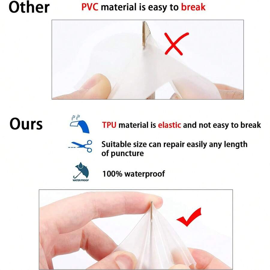 Air Mattress Patch Repair Kit Heavy Duty,2.75in X 12.3 Ft Roll