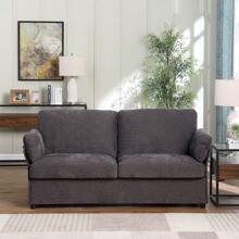 70" Chenille Loveseat Sofa, Modern Chenille Upholstered Couch With Comfy Armrest Pillows, 2 Seat Deep Sectional Couches For Living Room, Apartment, Small Spaces. - Dark Grey - View 2