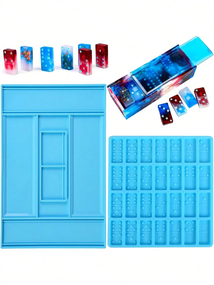 2pcs/Set Domino Box Mold - Blue - View 1