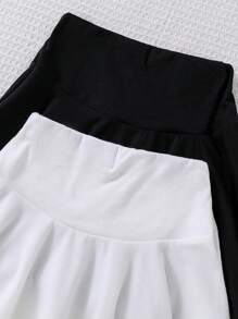 Falda en línea A de cintura alta suelta y vintage para verano, conjunto de 2 piezas para niña joven