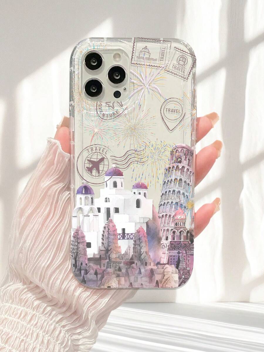 水彩地标和旅行贴纸及徽章套装印花透明外壳适用于 和 Galaxy - 無色 - 查看 1