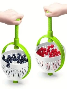 1pc Vegetable Cleaning Machine, Multifunctional Salad Spinner, Home Kitchen Drain Basket For Vegetables And Fruits! - Green - View 10