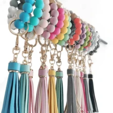 1 Máy Tính Thời Trang Nhiều Màu Sắc Silicon Đính Hạt Vòng Tay Tua Rua Dây Móc Khóa Dây Đeo Tay In Hình Vòng Tay Silicon - hạt - Xem 1