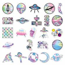 50pcs Holographic Laser Outer Space Luggage Skateboard Laptop Tablet Diy Cartoon Decoration Stickers - Multicolor - View 5