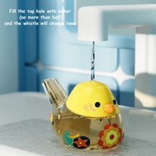 1pc Children's Toy Bird Shaped Whistle With Water Sound Effect And Painted Design