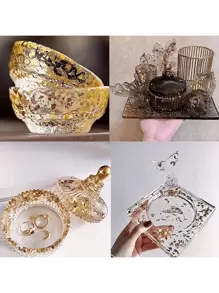 100 张仿金箔纸叶镀金 DIY 艺术牛皮纸生日派对婚礼蛋糕甜点装饰绘画美甲手机滴胶工艺贴纸天花板家具装饰金箔纸张情人节 - 金色 - 查看 4