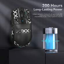 ATTACK SHARK X3 49g SUPERLIGHT Mouse, PixArt PAW3395 Gaming Sensor, BT/2.4G Wireless/Wired Gaming Mouse, 6 Adjustable DPI Up To 26000, 200 Hrs Battery, G502, Office Mice For Win11/Xbox/PC - 黑色帶膠帶 - 查看 4
