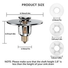 1 cái Của Thép không gỉ Bộ lọc bồn rửa Và Phích cắm Cái đó Là Dễ dàng để cài đặt , Với A Cửa sổ Bật lên Đối với Rút mũ Lỗ Đến Ngăn chặn Và Nhanh Rút mũ Không có Tràn ra , Bền chặt Và Mùi Chống lại , Làm Dễ dàng để cài đặt Và Sử dụng - Bạc - Xem 2