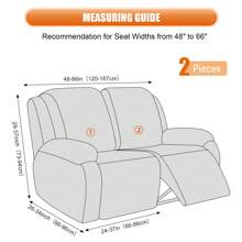 Recliner Sofa Cover, 3-Pieces Stretch Recliner Couch Covers For Recliner Chair Soft Reclining Chair Slipcover Furniture Protector For Dogs Cats - 米色 - 查看 8