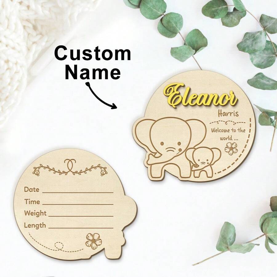1 Tấm bảng tên tùy chỉnh, Bảng thông báo sinh nhật cá nhân hóa, Bảng tên trẻ sơ sinh tùy chỉnh, Quà tặng cá nhân hóa, Chủ đề động vật, Bao gồm tên, ngày sinh, cân nặng và chiều dài, Tấm gỗ, Thẻ cột mốc, Phụ kiện chụp ảnh bệnh viện, Dấu mốc hàng tháng, Trang trí phòng trẻ đáng yêu, Lý tưởng cho sinh nhật, kỷ niệm, Ngày Valentine, Ngày của Mẹ, Ngày của Cha, Quà tặng cặp đôi, Quà tặng cho cô ấy, Quà tặng cho anh ấy, Quà tốt nghiệp - Kiểu 1 - Xem 1