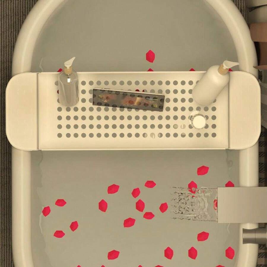 Bathroom Bathtub Rack, Retractable Drainage Rack, Storage Board, Bath