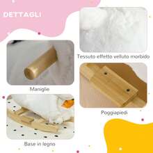 HOMCOM Animale a Dondolo a forma di Coniglio con Suoni, Cavalluccio a Dondolo per Bambini 18-36 Mesi con Cintura, 60x33x50 cm - Bianco - Visualizzare 5