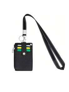 Gầy Ví Tối giản Thẻ tín dụng Giá đỡ Id Kẹp huy hiệu Với dây kéo Và Có thể tháo rời Dây buộc - Nhiều màu - Xem 11