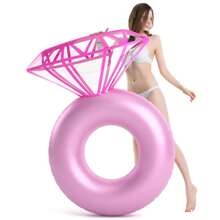 Inflatable Rhinestone Ring Pool Float - Engagement Ring Bachelorette Party Float Stagette Decorations Swimming Tube Floaty Outdoor Water Lounge For Adults - 1pcs - View 8