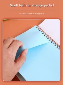 1入A5花卉封面筆記本，螺旋裝訂日記，硬面花卉筆記本，學習用品，日記筆記本，80頁 - 淺粉色 - 查看 9