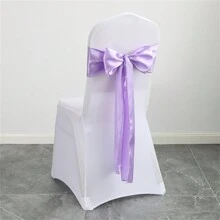 1pc Christmas/Wedding/Party Decorative Bowknot Chair Back Ribbon Sash