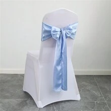 1pc Christmas/Wedding/Party Decorative Bowknot Chair Back Ribbon Sash