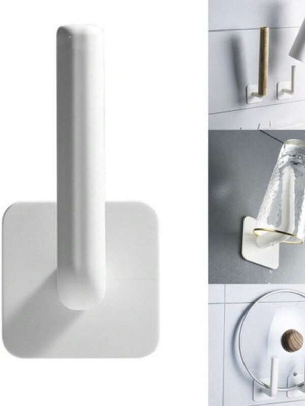 Gancho Suporte Multiuso Sem Furos na Parede Branco 1 peça CK5399