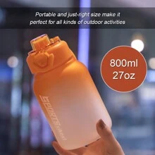 1入800毫升/27安士漸變色運動水瓶，大容量，彩虹便攜塑料飲水杯，防漏設計，彈出式嘴口蓋設計，安全、健康、易於清洗的運動水瓶，適用於健身、瑜伽、旅遊和登山等多種室內外運動，紫色 - 紫羅蘭色 - 查看 9