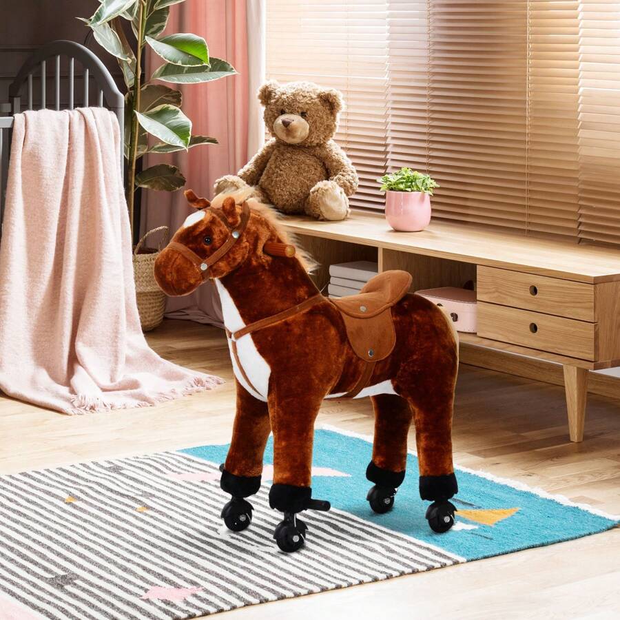 HOMCOM Baby Rocking Horses & Animals - Brown - View 1