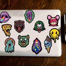 50Pcs Ghost Face Skull Stickers Waterproof PVC Cartoon Decorative Luggage Skateboard Insulation Cup Phone Tablet Gift Sticker Back To School - Multicolor - View 7