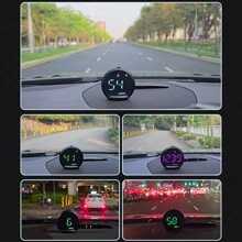 GPS Head Up Display Car Windshield HUD Universal Digital Display With Rotating Suction Cup Bracket Speedometer Digital Clock Overspeed Alarm For All Vehicles Car Electronic Accessories